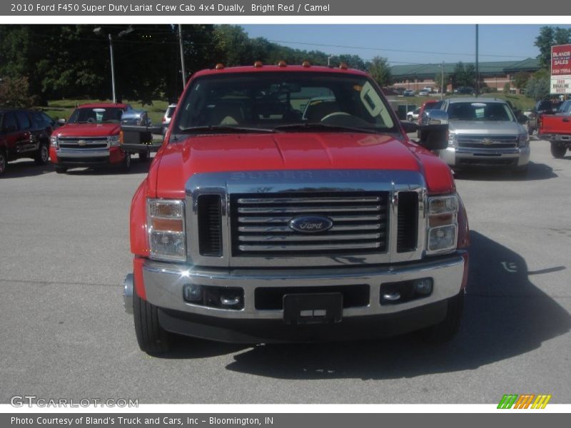 Bright Red / Camel 2010 Ford F450 Super Duty Lariat Crew Cab 4x4 Dually