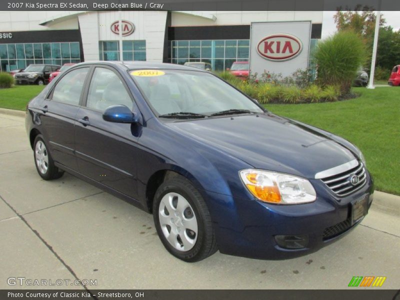 Deep Ocean Blue / Gray 2007 Kia Spectra EX Sedan