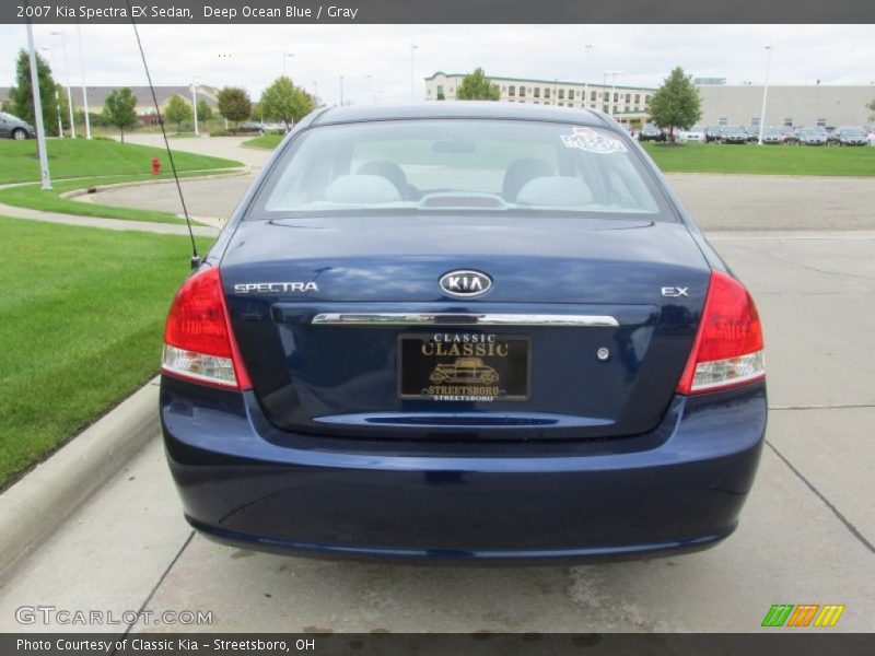 Deep Ocean Blue / Gray 2007 Kia Spectra EX Sedan