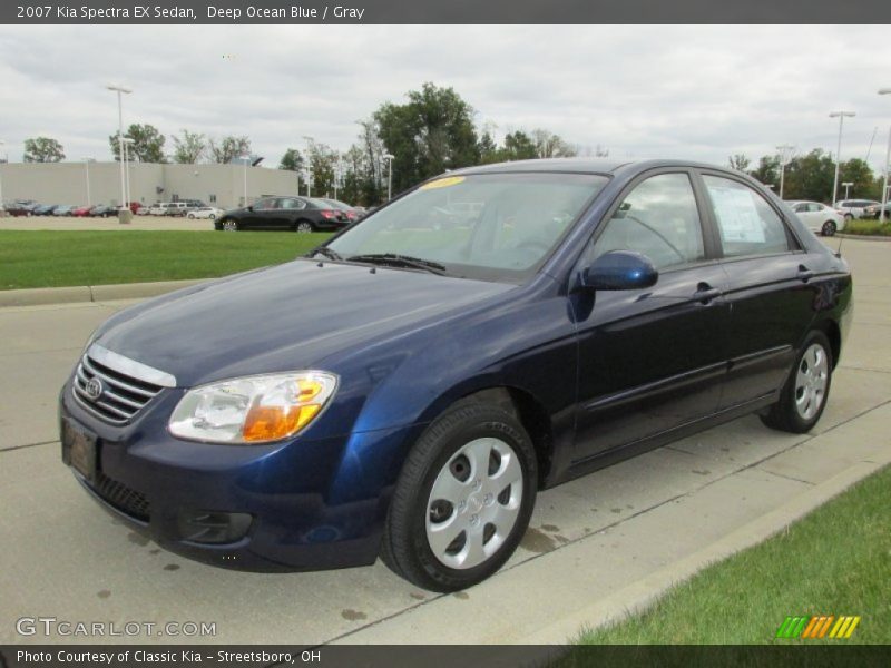 Deep Ocean Blue / Gray 2007 Kia Spectra EX Sedan