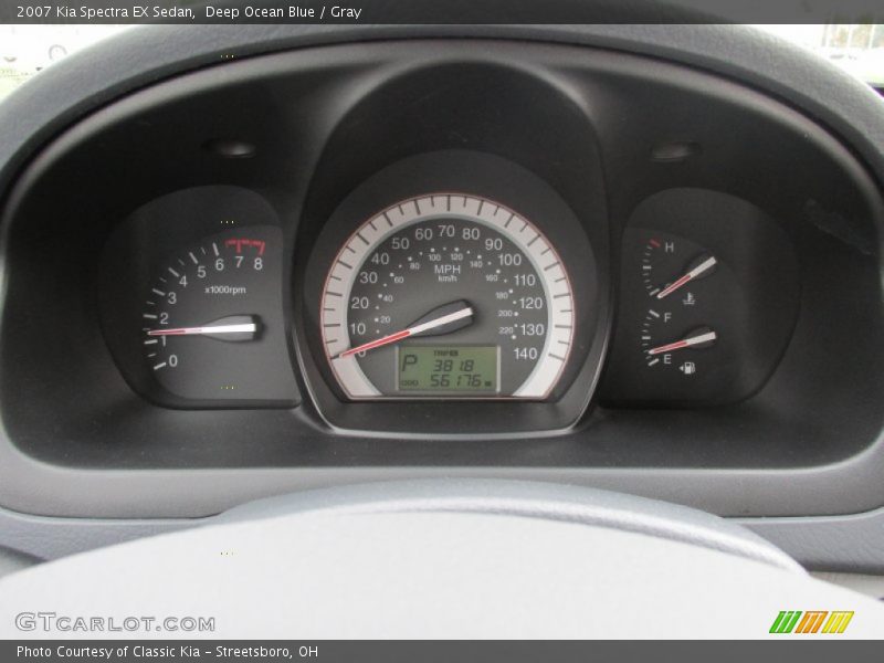 Deep Ocean Blue / Gray 2007 Kia Spectra EX Sedan