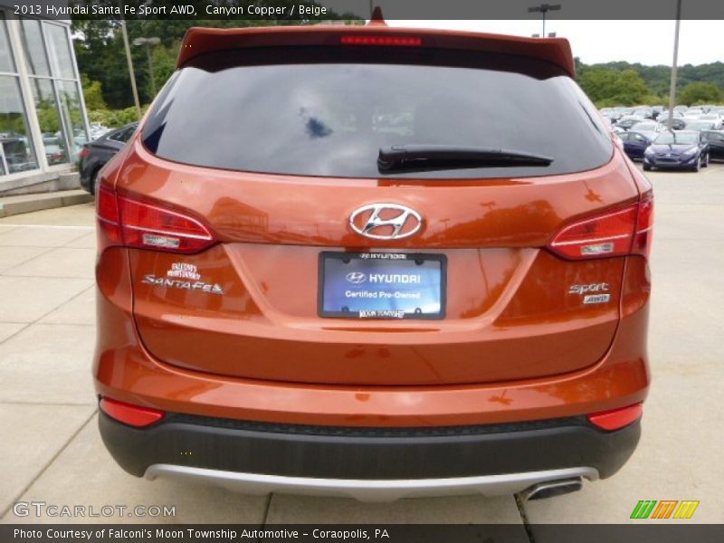 Canyon Copper / Beige 2013 Hyundai Santa Fe Sport AWD