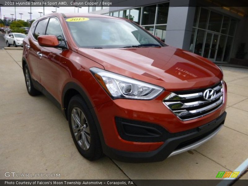 Canyon Copper / Beige 2013 Hyundai Santa Fe Sport AWD