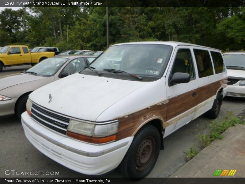 Bright White / Gray 1993 Plymouth Grand Voyager SE