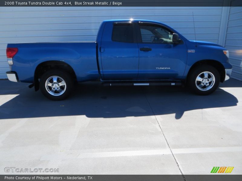 Blue Streak Metallic / Beige 2008 Toyota Tundra Double Cab 4x4
