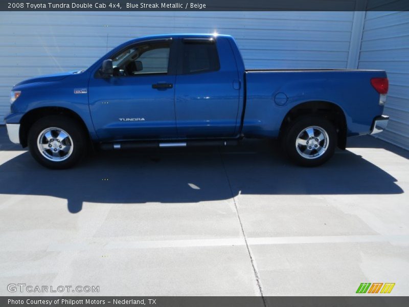 Blue Streak Metallic / Beige 2008 Toyota Tundra Double Cab 4x4