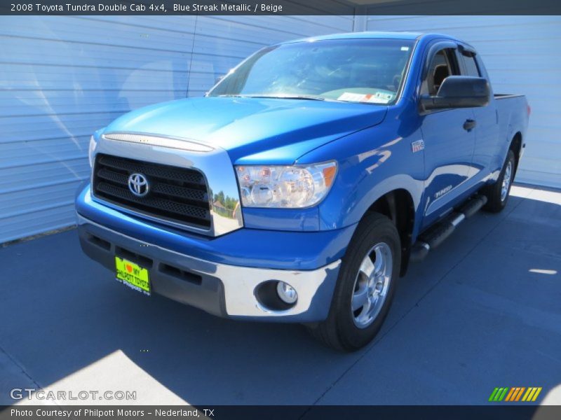 Blue Streak Metallic / Beige 2008 Toyota Tundra Double Cab 4x4