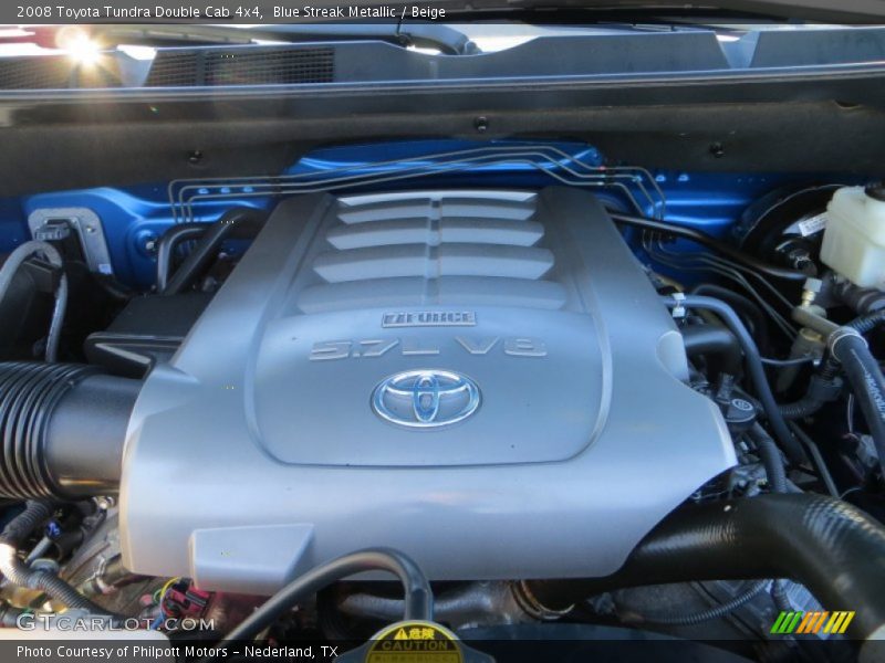 Blue Streak Metallic / Beige 2008 Toyota Tundra Double Cab 4x4