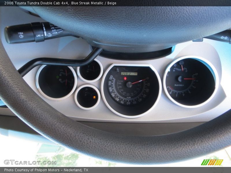 Blue Streak Metallic / Beige 2008 Toyota Tundra Double Cab 4x4
