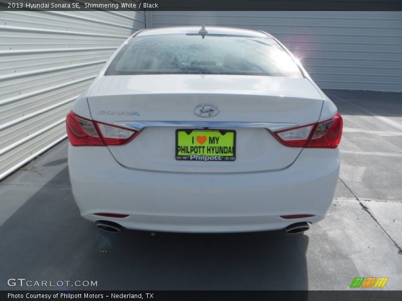 Shimmering White / Black 2013 Hyundai Sonata SE