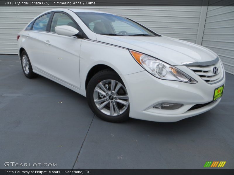 Shimmering White / Camel 2013 Hyundai Sonata GLS