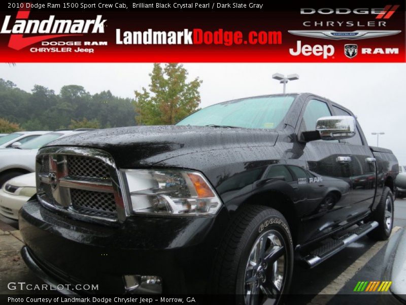 Brilliant Black Crystal Pearl / Dark Slate Gray 2010 Dodge Ram 1500 Sport Crew Cab