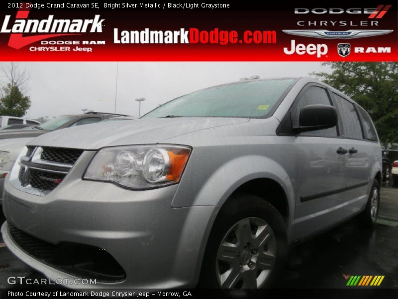 Bright Silver Metallic / Black/Light Graystone 2012 Dodge Grand Caravan SE