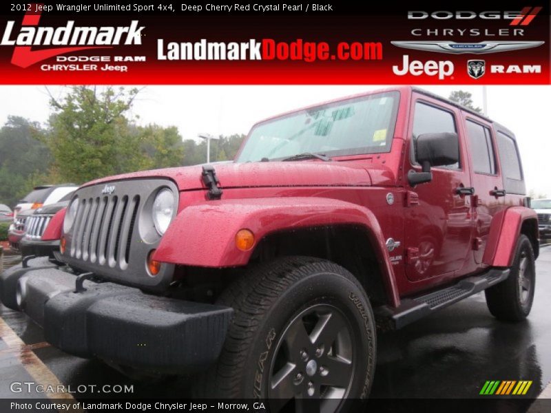 Deep Cherry Red Crystal Pearl / Black 2012 Jeep Wrangler Unlimited Sport 4x4