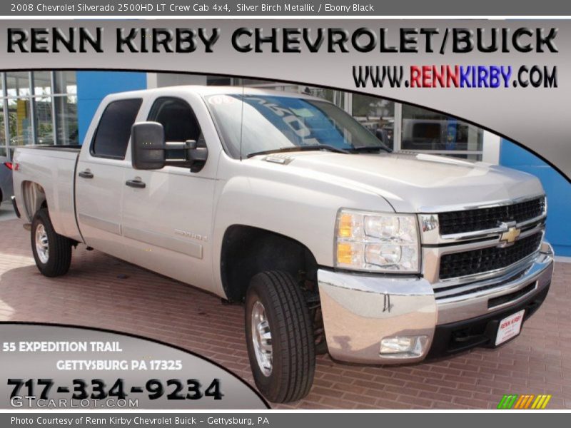 Silver Birch Metallic / Ebony Black 2008 Chevrolet Silverado 2500HD LT Crew Cab 4x4