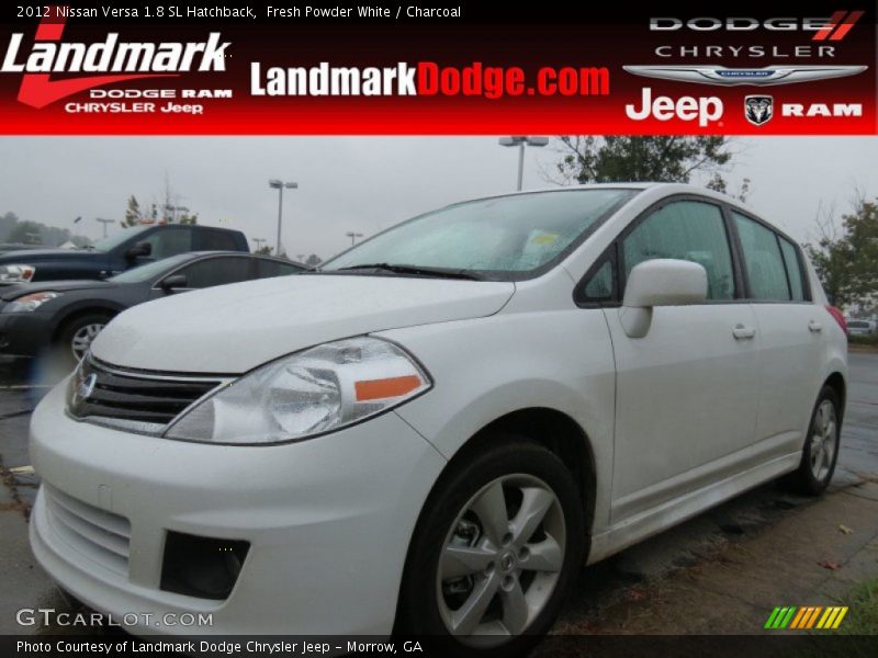 Fresh Powder White / Charcoal 2012 Nissan Versa 1.8 SL Hatchback
