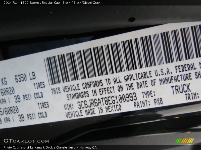 Black / Black/Diesel Gray 2014 Ram 1500 Express Regular Cab