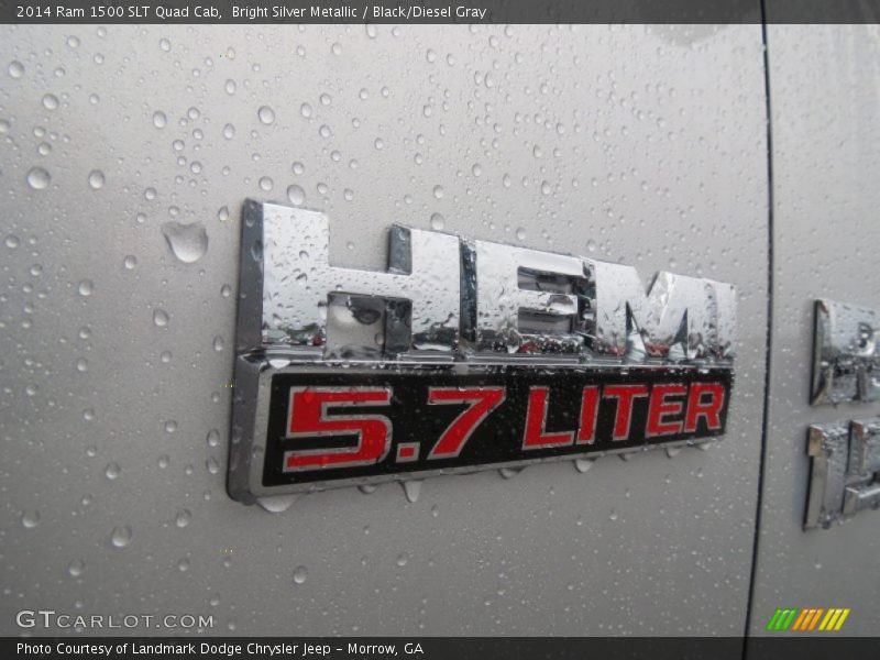 Bright Silver Metallic / Black/Diesel Gray 2014 Ram 1500 SLT Quad Cab