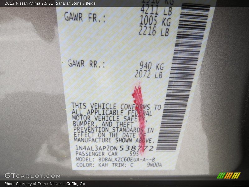 Saharan Stone / Beige 2013 Nissan Altima 2.5 SL