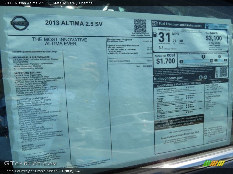 Metallic Slate / Charcoal 2013 Nissan Altima 2.5 SV