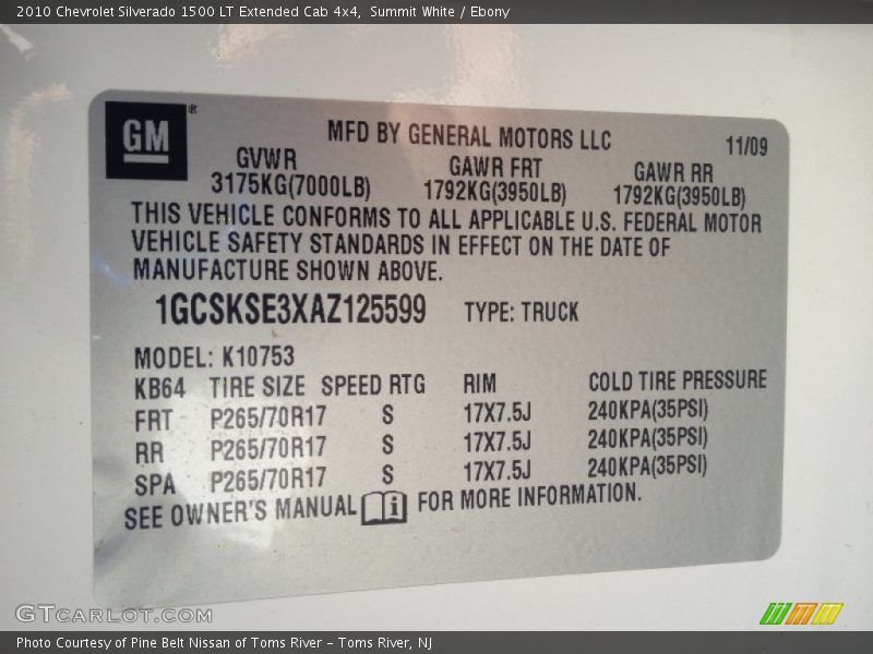 Summit White / Ebony 2010 Chevrolet Silverado 1500 LT Extended Cab 4x4