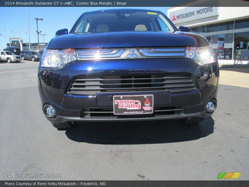 Cosmic Blue Metallic / Beige 2014 Mitsubishi Outlander GT S-AWC