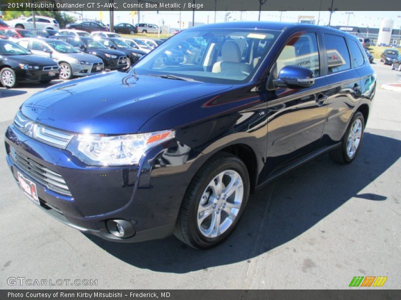 Cosmic Blue Metallic / Beige 2014 Mitsubishi Outlander GT S-AWC