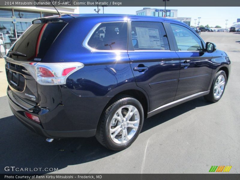 Cosmic Blue Metallic / Beige 2014 Mitsubishi Outlander GT S-AWC