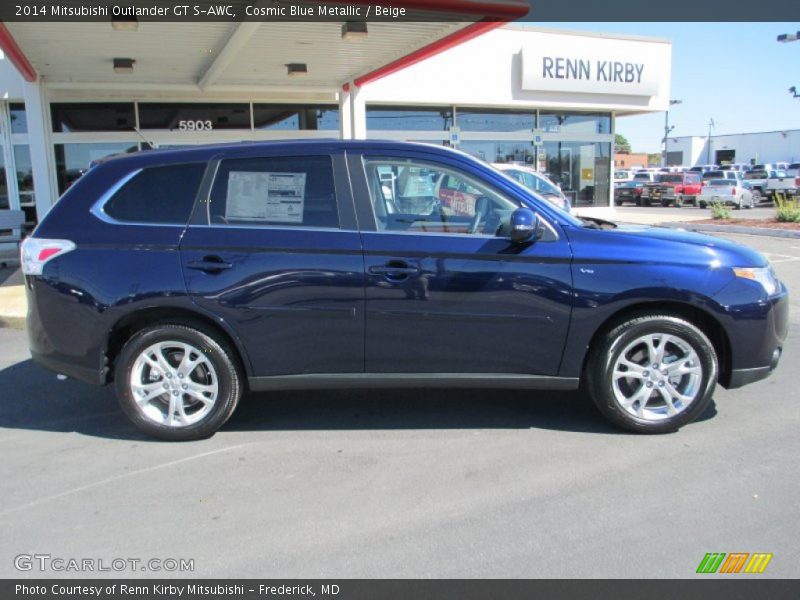 Cosmic Blue Metallic / Beige 2014 Mitsubishi Outlander GT S-AWC
