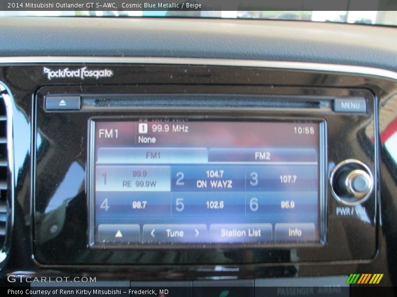 Cosmic Blue Metallic / Beige 2014 Mitsubishi Outlander GT S-AWC