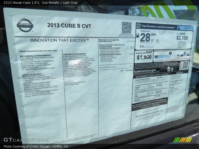 Gun Metallic / Light Gray 2013 Nissan Cube 1.8 S