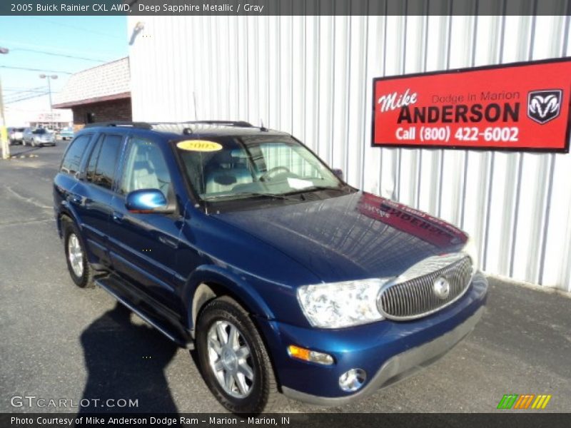 Deep Sapphire Metallic / Gray 2005 Buick Rainier CXL AWD