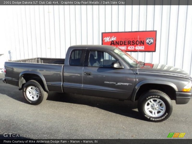 Graphite Gray Pearl Metallic / Dark Slate Gray 2001 Dodge Dakota SLT Club Cab 4x4