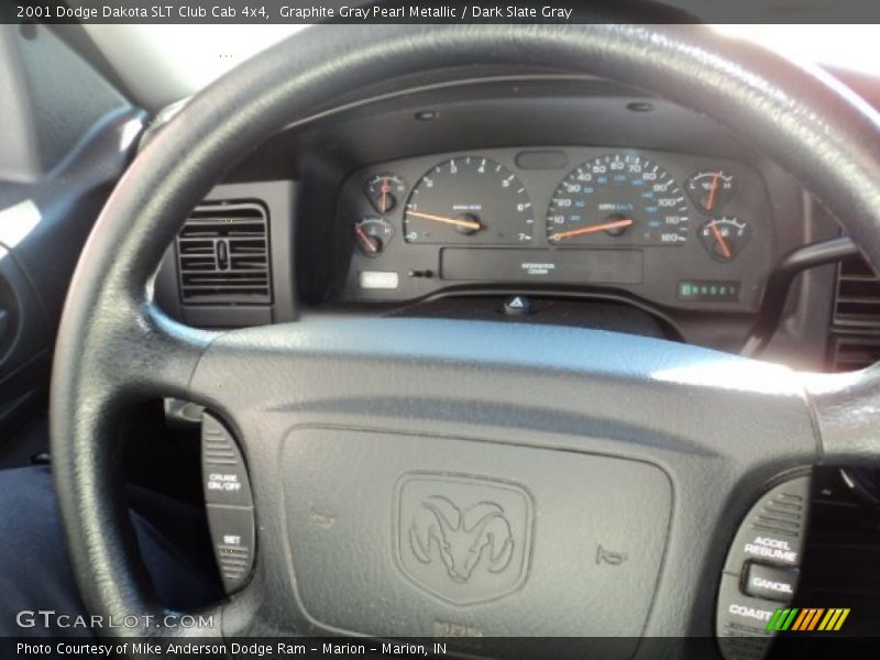 Graphite Gray Pearl Metallic / Dark Slate Gray 2001 Dodge Dakota SLT Club Cab 4x4