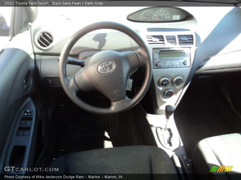 Black Sand Pearl / Dark Gray 2012 Toyota Yaris Sedan