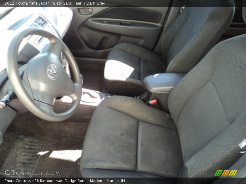 Black Sand Pearl / Dark Gray 2012 Toyota Yaris Sedan