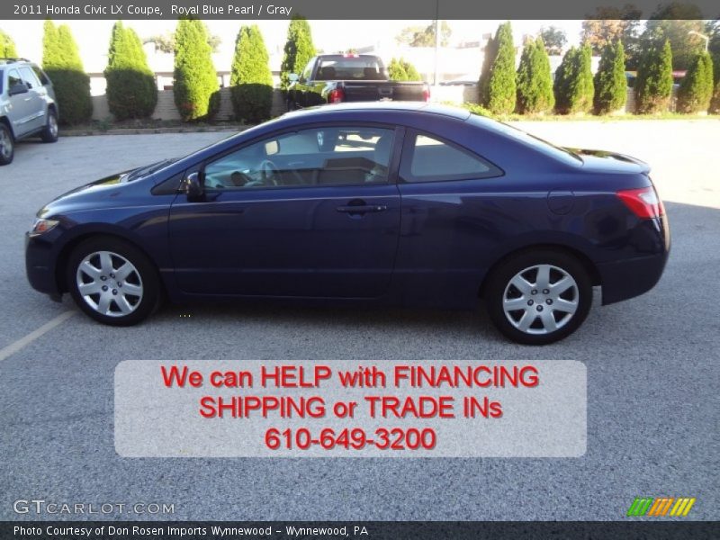 Royal Blue Pearl / Gray 2011 Honda Civic LX Coupe