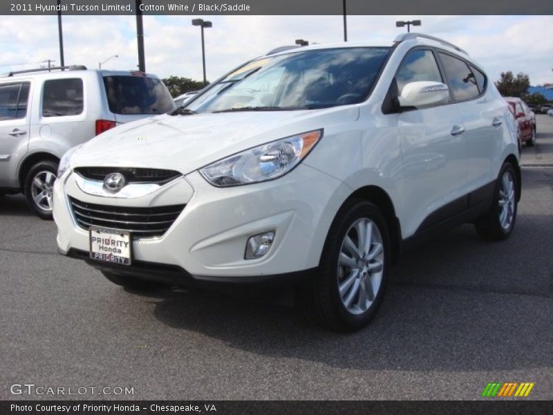 Cotton White / Black/Saddle 2011 Hyundai Tucson Limited