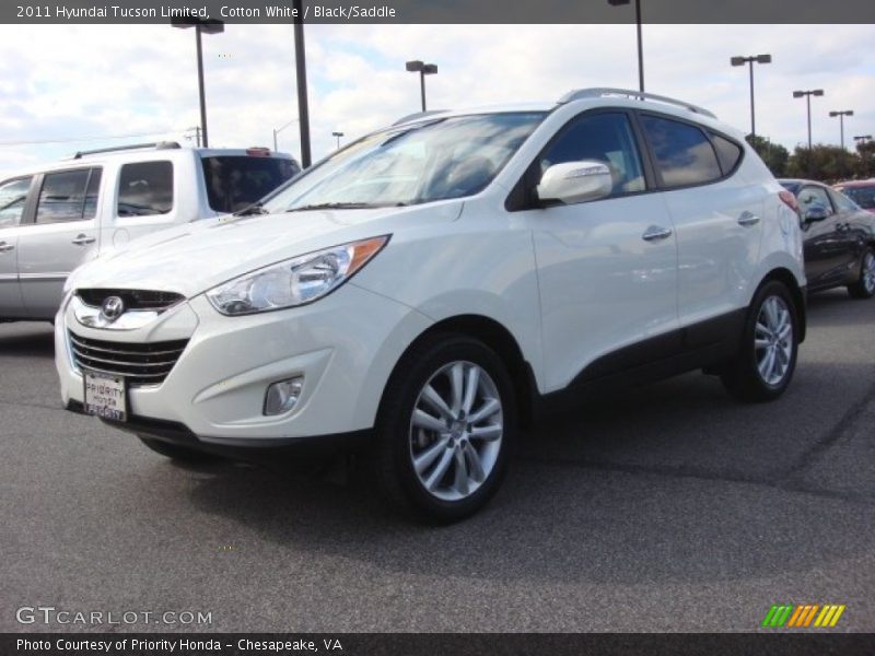 Cotton White / Black/Saddle 2011 Hyundai Tucson Limited