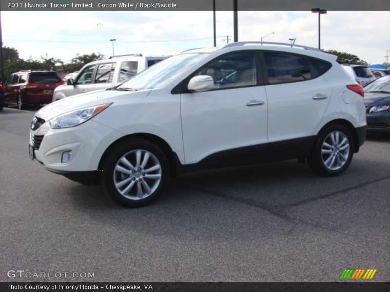 Cotton White / Black/Saddle 2011 Hyundai Tucson Limited