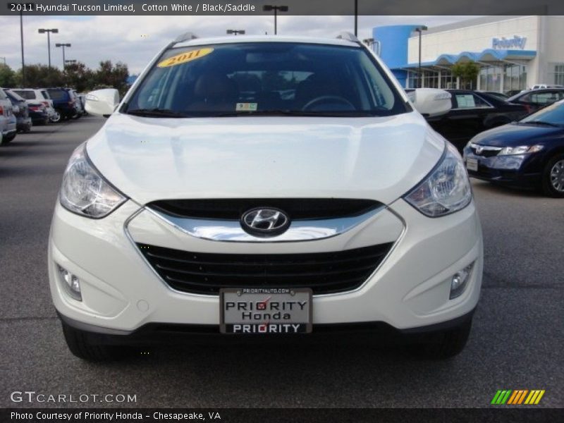 Cotton White / Black/Saddle 2011 Hyundai Tucson Limited