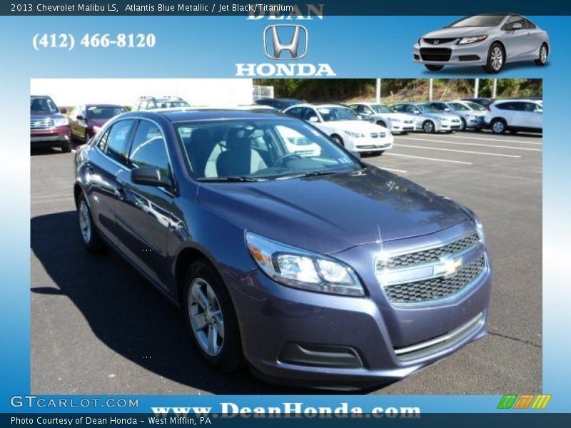 Atlantis Blue Metallic / Jet Black/Titanium 2013 Chevrolet Malibu LS