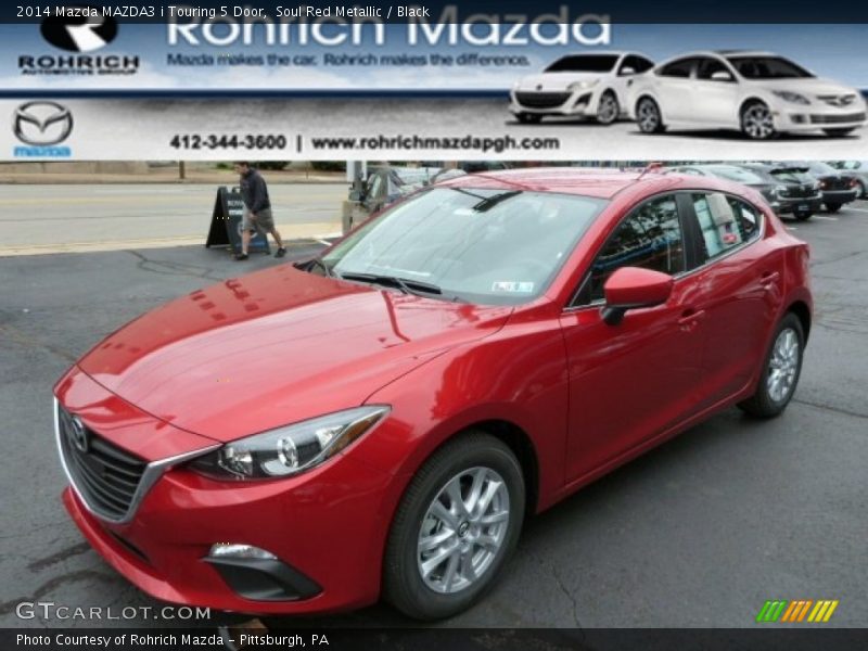 Soul Red Metallic / Black 2014 Mazda MAZDA3 i Touring 5 Door
