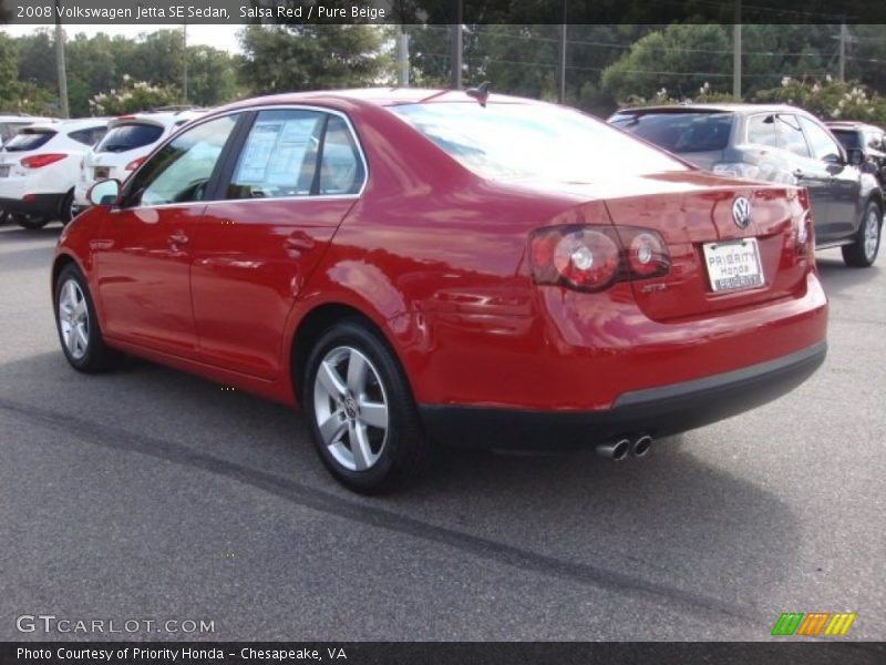 Salsa Red / Pure Beige 2008 Volkswagen Jetta SE Sedan