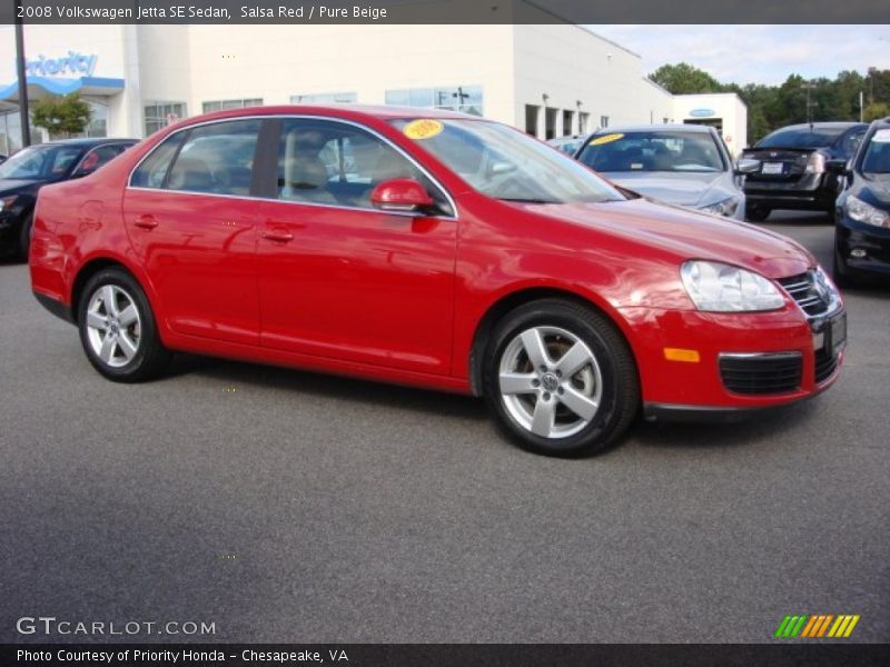 Salsa Red / Pure Beige 2008 Volkswagen Jetta SE Sedan