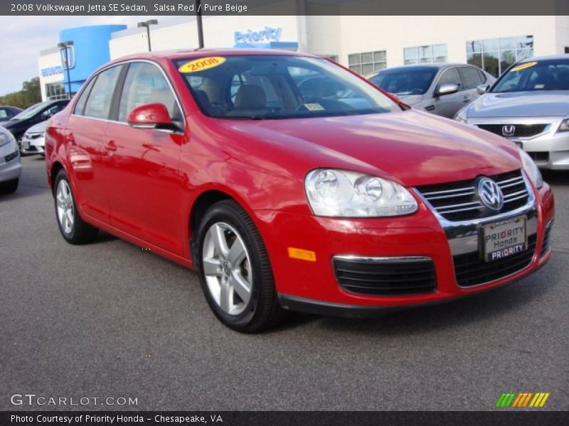 Salsa Red / Pure Beige 2008 Volkswagen Jetta SE Sedan