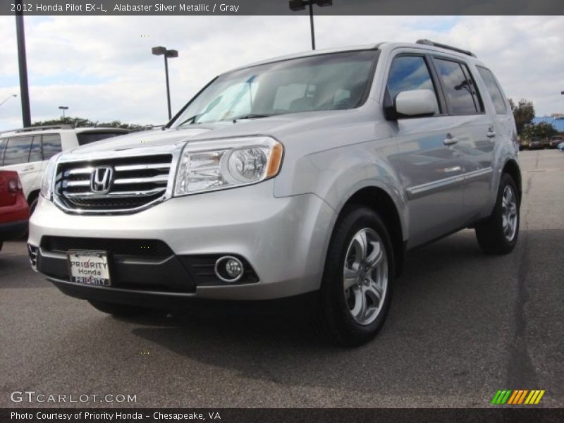 Alabaster Silver Metallic / Gray 2012 Honda Pilot EX-L