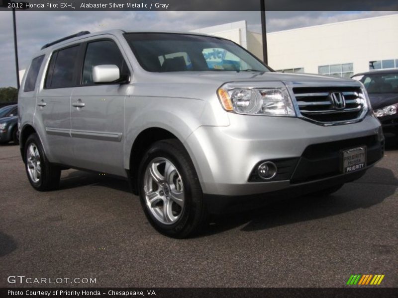 Alabaster Silver Metallic / Gray 2012 Honda Pilot EX-L