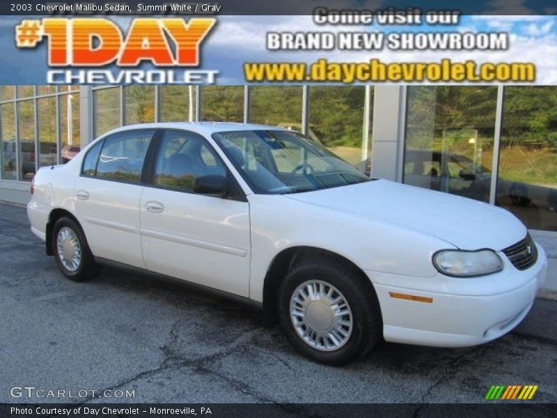 Summit White / Gray 2003 Chevrolet Malibu Sedan