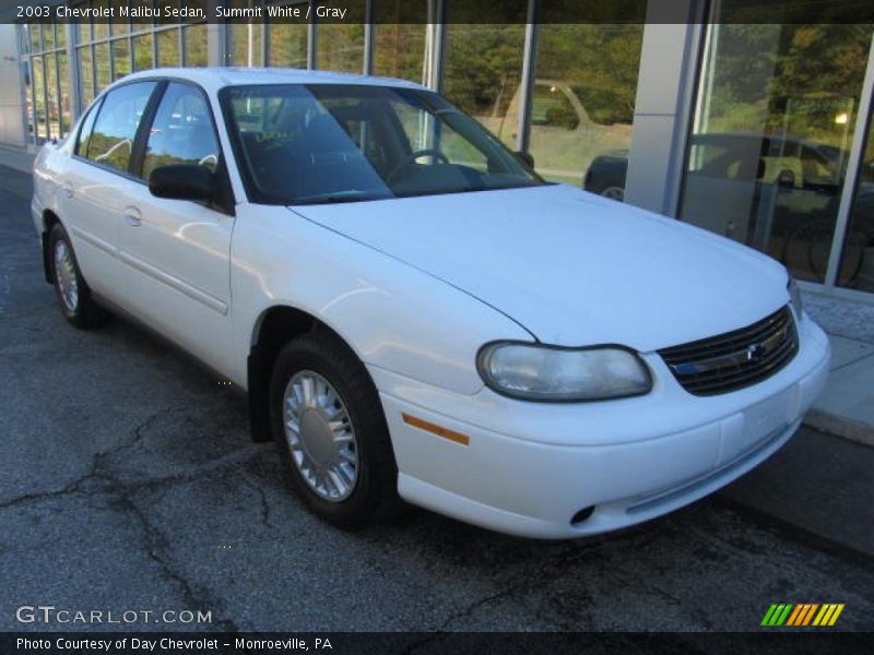 Summit White / Gray 2003 Chevrolet Malibu Sedan